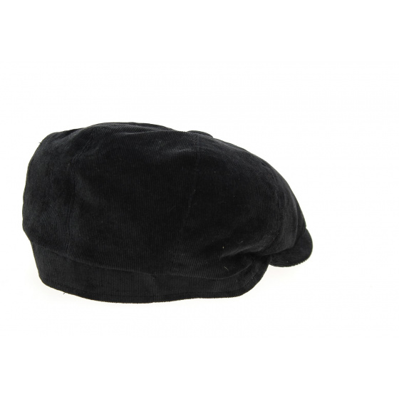 Black Cotton Velvet 8-Panel Arnold Cap - Traclet