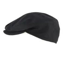 Casquette Plate Cache-Oreilles Laine Noire- Traclet