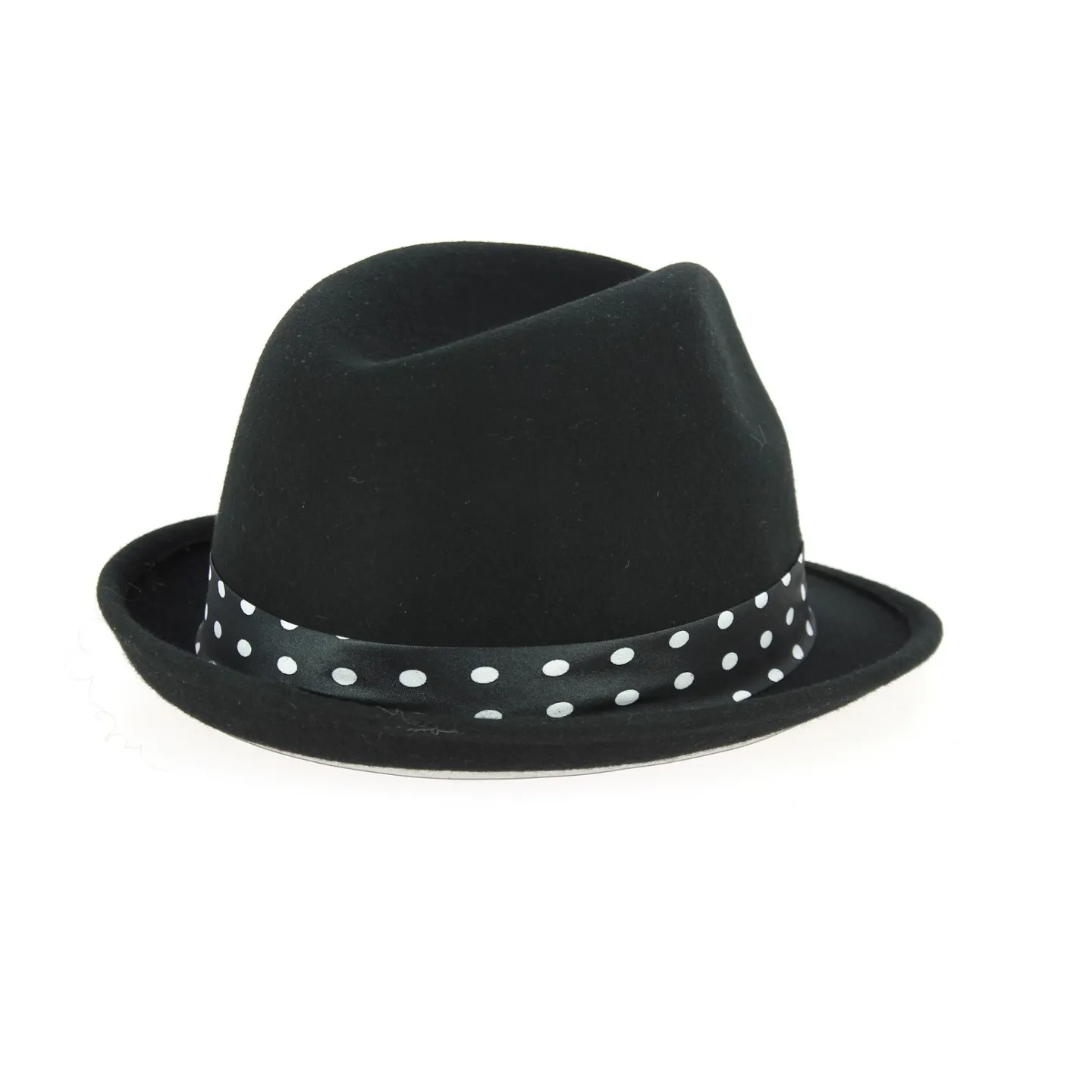 Scarface Trilby Hat Wool Felt Black Polka Dot - Traclet Reference: 10859 | Traclet Hat Shop