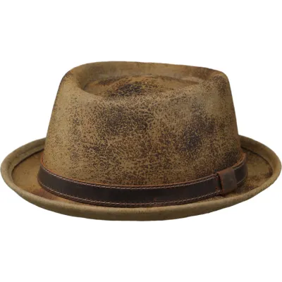 Chapeau PorkPie Pawling Feutre Laine Camel - Traclet Reference : 7056 | Chapellerie Traclet