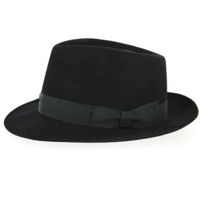 Chapeau Fedora Feutre Poil Noir- Wegener Reference : 10869 | Chapellerie Traclet