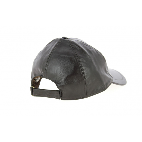 Brown Leather Baseball Cap - Traclet