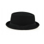 Black Wool Felt Porkpie Hat - Traclet