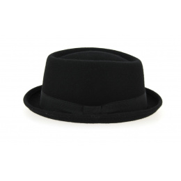 Porkpie Felt Wool Hat Black- Traclet