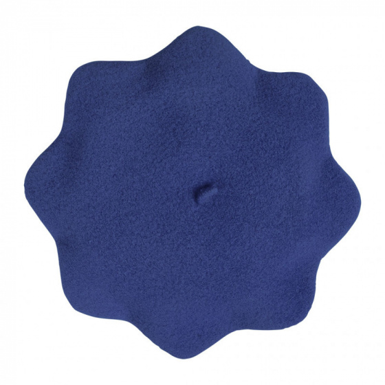 Children's Béret Polisson Merino Wool Midnight Blue - Laulhère