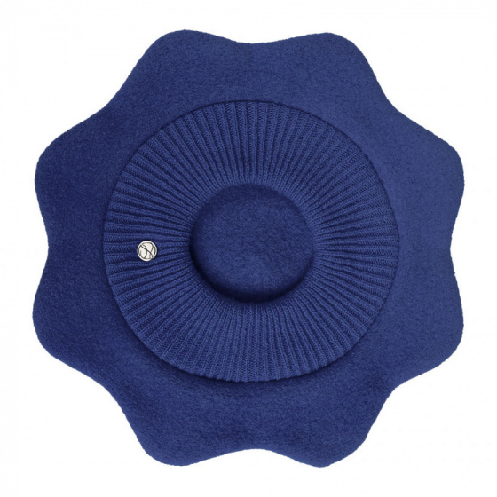 Children's Béret Polisson Merino Wool Midnight Blue - Laulhère