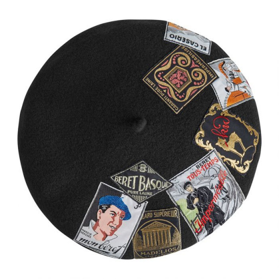 Eridan Wool Beret Black - Heritage by Laulhère Eridan Wool Beret Black - Heritage by Laulhère