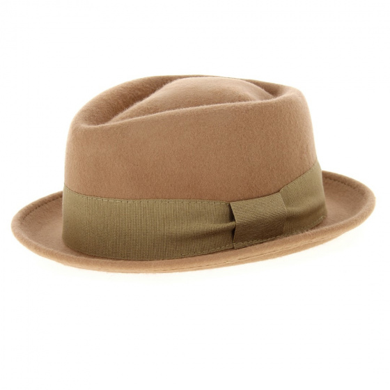 Chapeau PorkPie Zingaro Feutre Laine beige Chapeau PorkPie Zingaro Feutre Laine beige