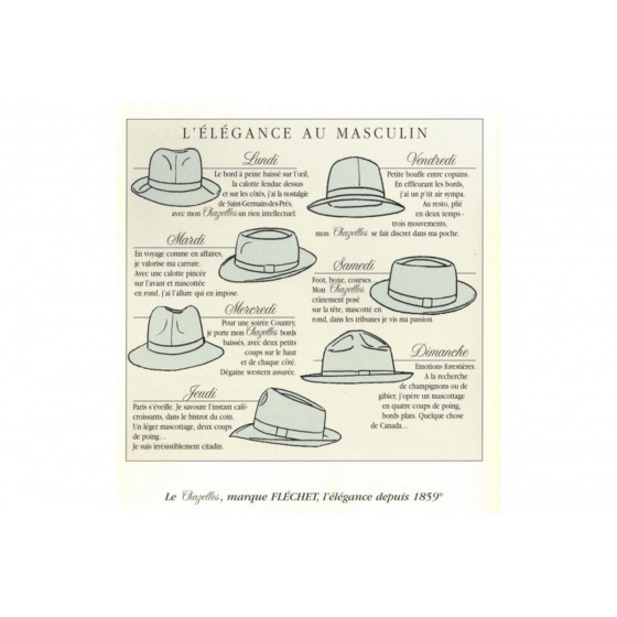 Chapeau Fédora Le Chazelles Feutre Poil Taupe - Fléchet