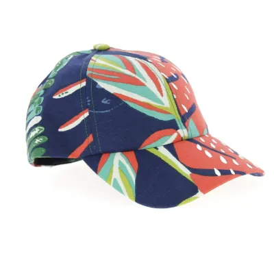 Casquette Baseball sur fond Marine Coton- Le Chapoté Paris Reference : 10956 | Chapellerie Traclet