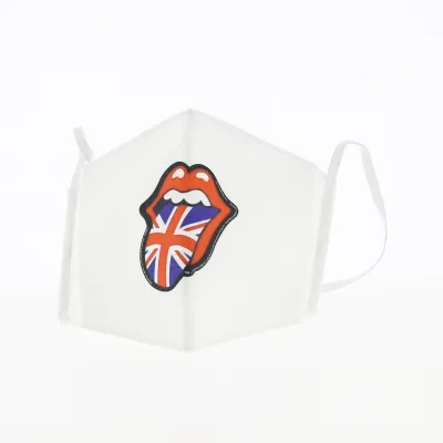 "Rolling Stones" Fancy White Elastic Mask - Traclet Reference: 10411 | Traclet Hat Shop