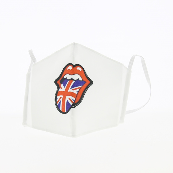 "Rolling Stones" Fancy White Elastic Mask - Traclet