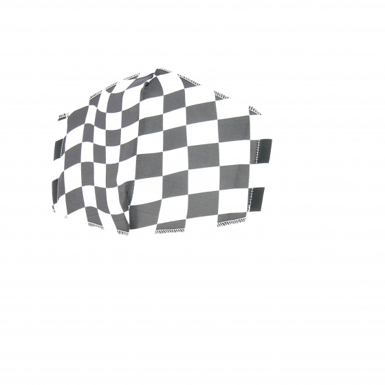 Masque Damier Fantaisie Élastique Blanc- Traclet
