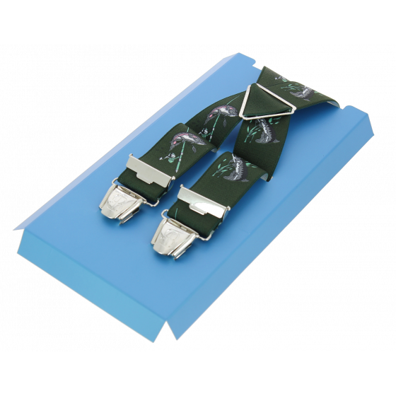 Green Fish Fishing Suspenders - Traclet
