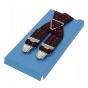 Burgundy Suspenders with Beige Dots