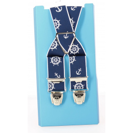 Navy Blue Sailor Suspenders - Traclet