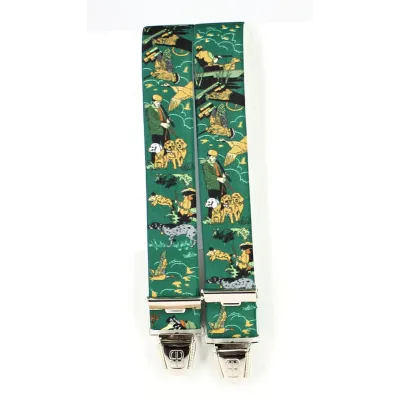 Bretelles chasseur Motif homme & chiens - Traclet Reference : 11007 | Chapellerie Traclet