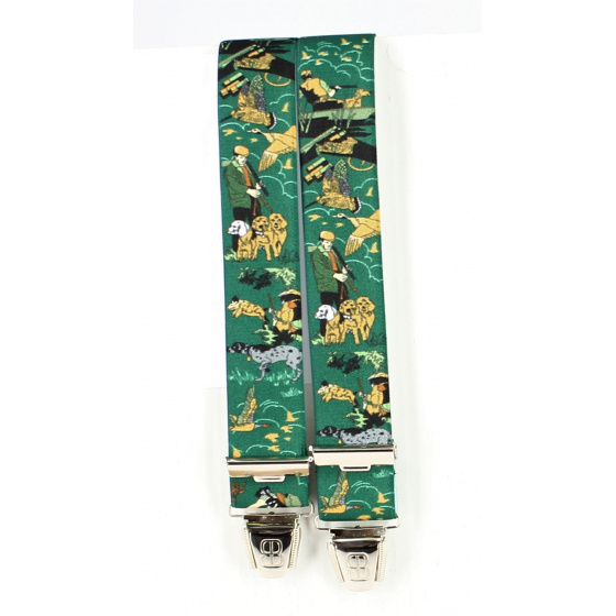 Hunter Suspenders with Men & Dogs Pattern - Traclet