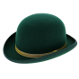Melon Hat Felt Wool Green Trimming - Traclet