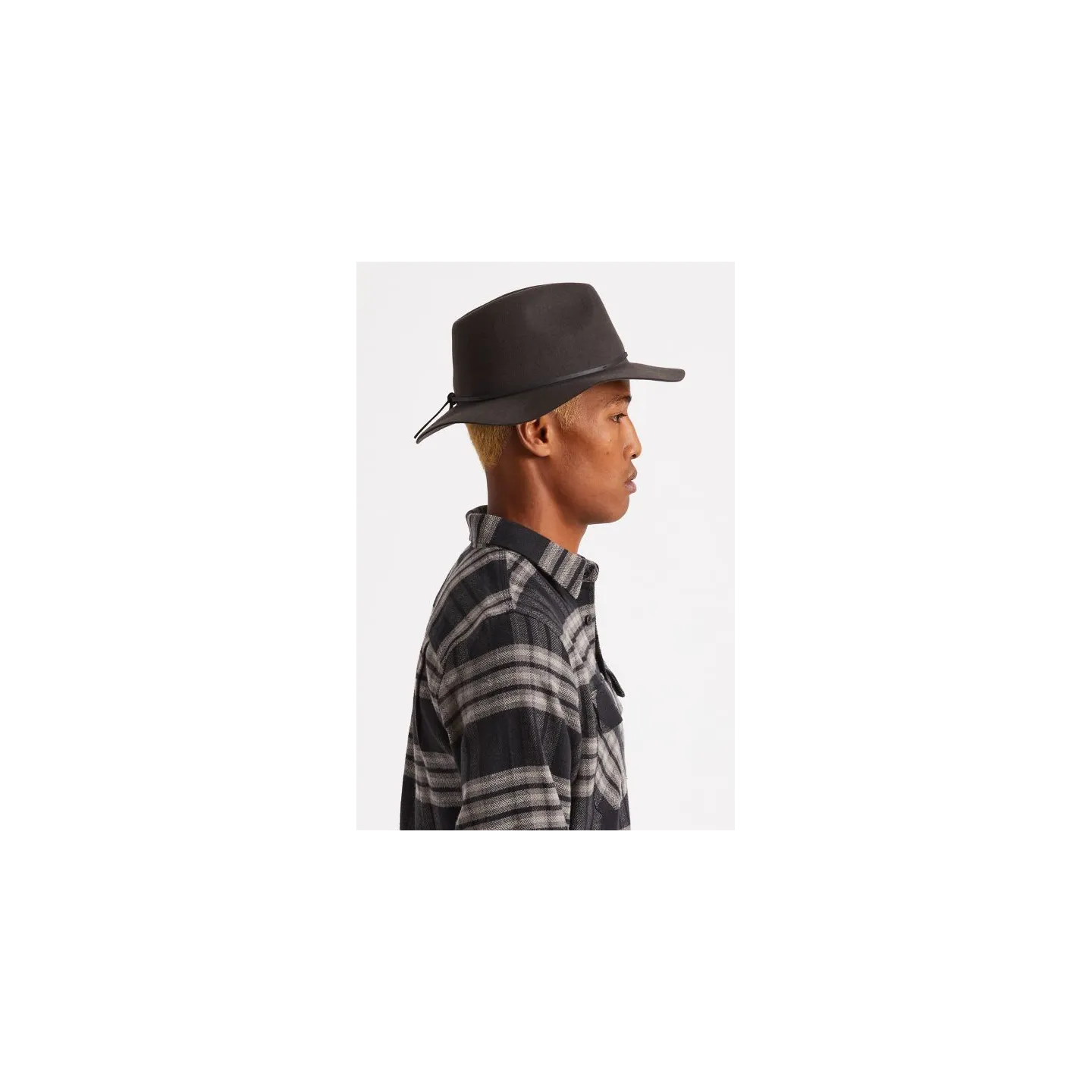 Wesley Traveller Hat in Washed Black Wool Felt - Brixton Reference: 11009 | Traclet Hat Shop