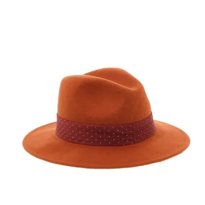 chapeau feutre laine rouille