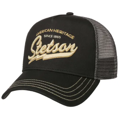 Black American Heritage Trucker Baseball Cap - Stetson Reference: 11053 | Traclet Hat Shop