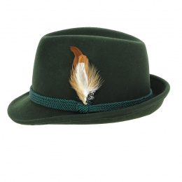 Chapeau Tyrolien Feutre Laine Vert- Traclet