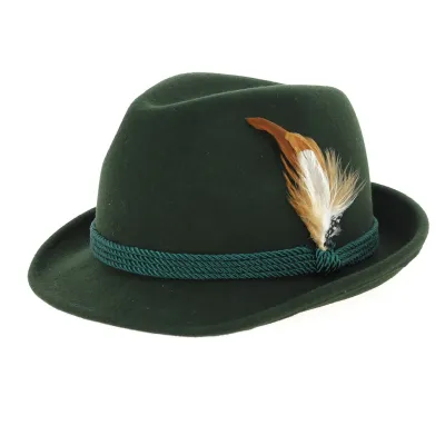Chapeau Tyrolien Erlangen Feutre Laine Vert - Traclet