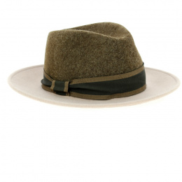 Beige and brown Louvre felt hat