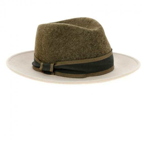 Beige and brown Louvre felt hat