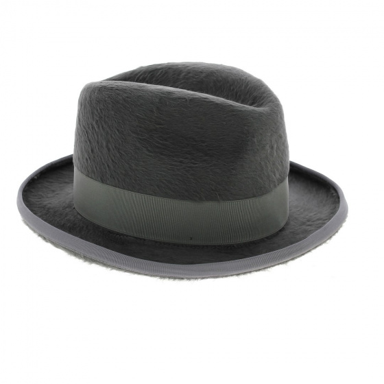 Chapeau homburg gris Francois Mitterrand -