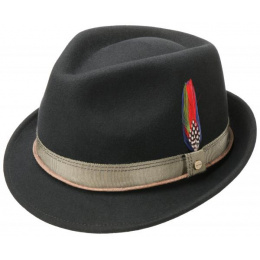 Black Wool Felt Rock Trilby Hat - Stetson