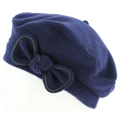 Navy Thread Polar Fleece Beret - Traclet Reference: 11121 | Traclet Hat Shop
