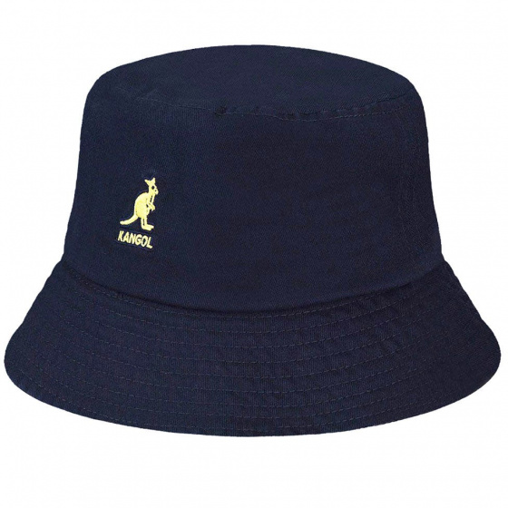 Navy Washed Cotton Bucket Hat - Kangol