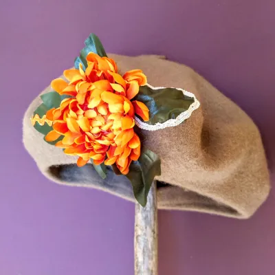 Mushroom Beret: Unique French Creation by TRACLET workshops Reference: 11165 | Traclet Hat Shop