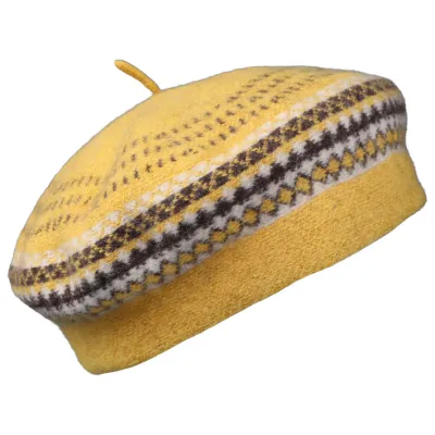 Yellow Wool Malibu Women's Beret - Traclet Reference: 310 | Chapellerie Traclet