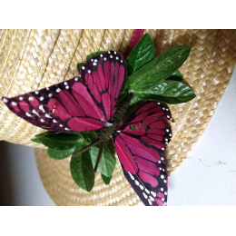 Pretty Butterfly Flight Boater Hat / French Creation from TRACLET Hatmakers Workshops