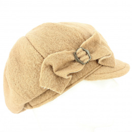 Casquette gavroche Liliana Camel Laine Bouillie -Traclet
