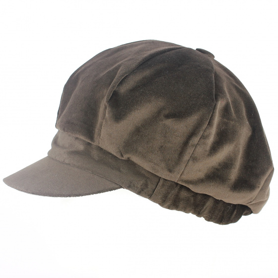 Casquette Gavroche Lisa Velours Marron - Traclet