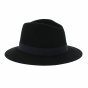 Black wool fedora - navy band