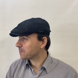 casquette cuir forme 6 cotes stetson coloris noir