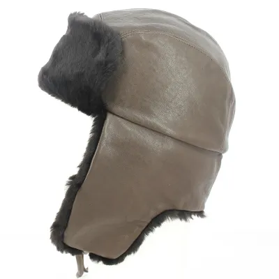 Chapka/ Toque Cuir Vraie Fourrure Marron - Traclet Reference : 11212 | Chapellerie Traclet