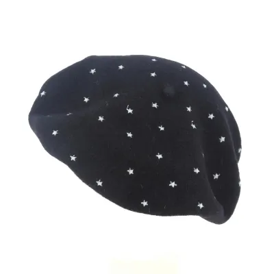 Black wool fancy beret Reference: 11139 | Chapellerie Traclet
