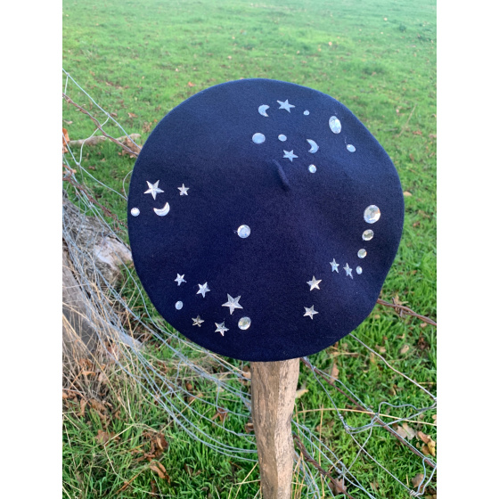 Starry Sky Beret: French Creation from the workshops of TRACLET Millinery