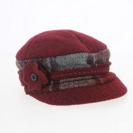 Helenn Newsboy Cap gray/burgundy - TRACLET