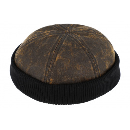 Bonnet Docker Coton Marron & Noir- Traclet