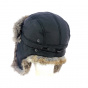 Waterproof ushanka with rabbit fur