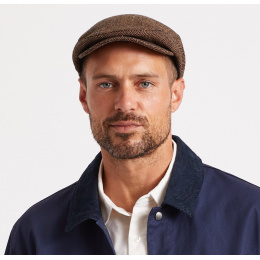 Hooligan Cap Brown Khaki Herringbone - Brixton