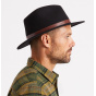 Black/Brown Wool Felt Fedora Messer Hat - Brixton