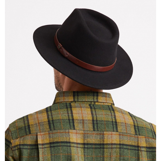 Chapeau Fedora Messer Feutre Laine Noir/Marron - Brixton Chapeau Fedora Messer Feutre Laine Noir/Marron - Brixton